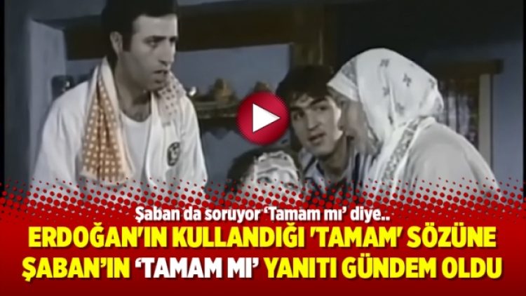 Erdoğan’ın kullandığı ‘tamam’ sözüne Şaban’ın ‘tamam mı’ yanıtı gündem oldu