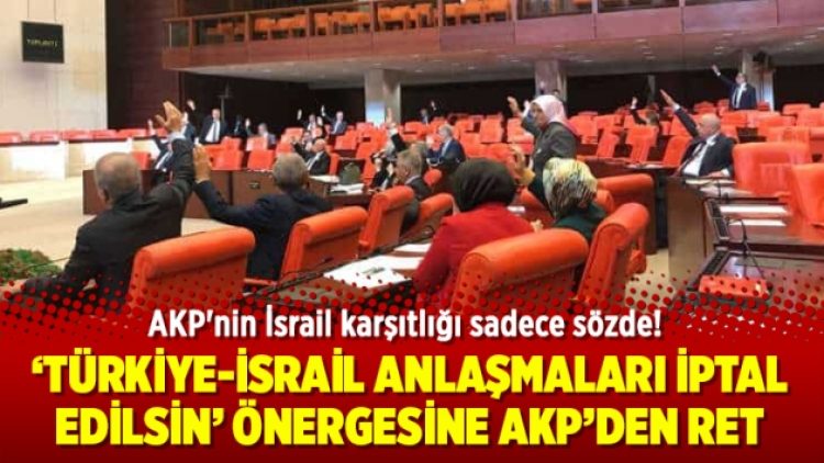 ‘Türkiye-İsrail anlaşmaları iptal edilsin’ önergesine AKP’den ret