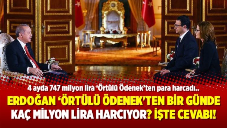 Erdoğan ‘Örtülü Ödenek’ten bir günde kaç milyon lira harcıyor? İşte Cevabı..