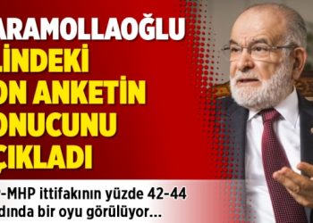 Karamollaoğlu, elindeki son anketin sonucunu açıkladı