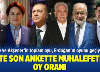 İşte son ankette muhalefetin oy oranı