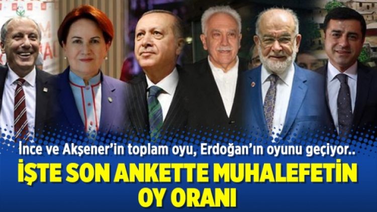 İşte son ankette muhalefetin oy oranı