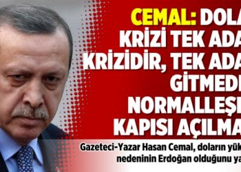Hasan Cemal: Dolar krizi tek adam krizidir, tek adam gitmeden normalleşme kapısı açılmaz!