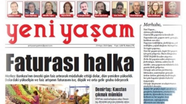 Yeni Yaşam gazetesi yayın hayatına başladı
