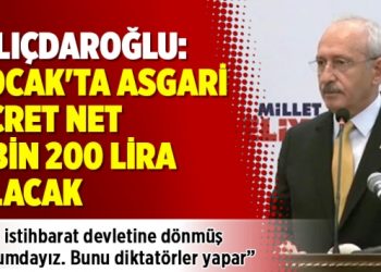Kılıçdaroğlu: 1 Ocak’ta asgari ücret net 2 bin 200 lira olacak