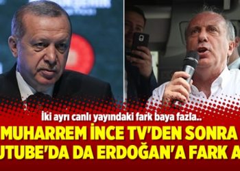 Muharrem İnce TV’den sonra Youtube’da da Erdoğan’a fark attı