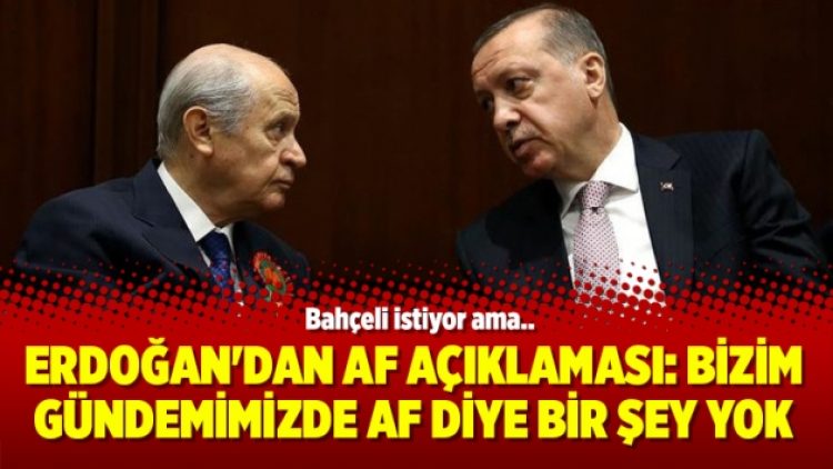 Erdoğan’dan af açıklaması: Bizim gündemimizde af diye bir şey yok