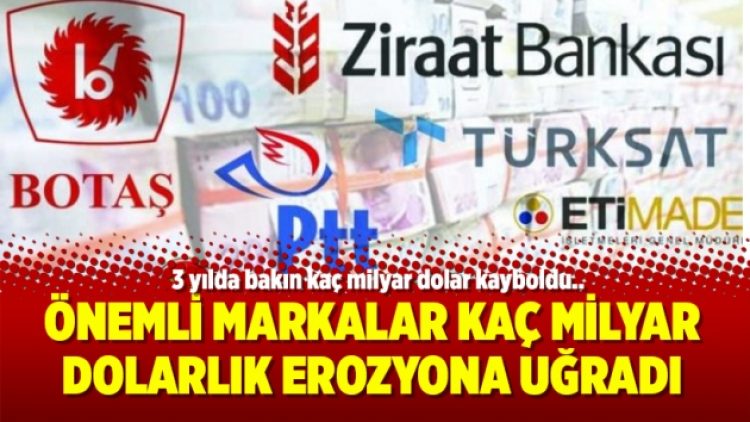Önemli markalar kaç milyar dolarlık erozyona uğradı?