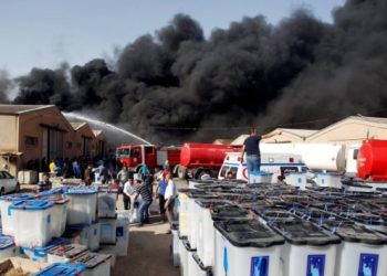 Irak’ta oyların bulunduğu depoda yangın çıktı