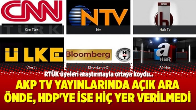 AKP TV yayınlarında açık ara önde, HDP’ye ise hiç yer verilmedi