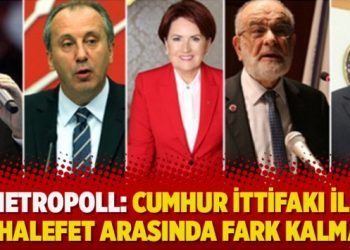 Metropoll son seçim anketini açıkladı: Cumhur ittifakı ile muhalefet arasında fark kalmadı