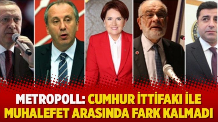 Metropoll son seçim anketini açıkladı: Cumhur ittifakı ile muhalefet arasında fark kalmadı