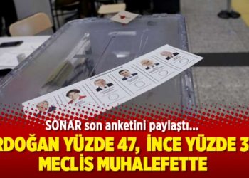 SONAR anketi: Erdoğan yüzde 47, İnce yüzde 33, Meclis muhalefette