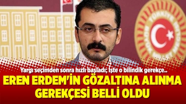 Eren Erdem’in gözaltına alınma gerekçesi belli oldu