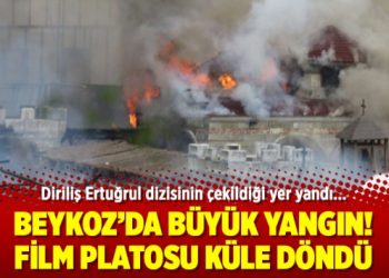 Beykoz’da büyük yangın: Film platosu küle döndü