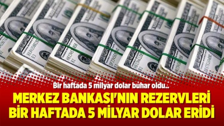 Merkez Bankası’nın rezervleri bir haftada 5 milyar dolar eridi