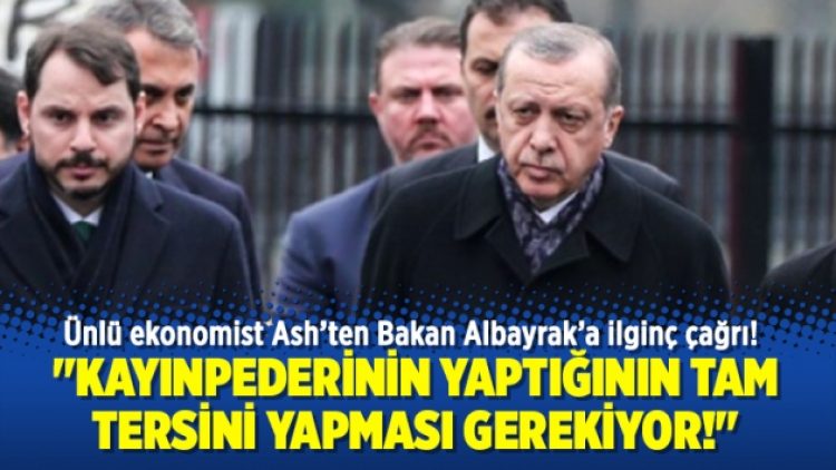 Ünlü ekonomist Ash’ten Bakan Albayrak’a ilginç çağrı!