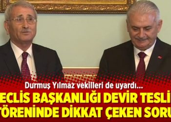 Meclis Başkanlığı devir teslim töreninde dikkat çeken soru