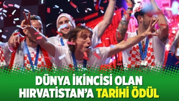 Dünya ikincisi olan Hırvatistan’a tarihi ödül