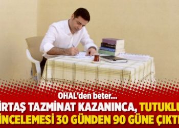 Demirtaş tazminat kazanınca, tutukluluk incelemesi 30 günden 90 güne çıktı
