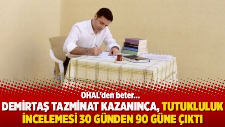 Demirtaş tazminat kazanınca, tutukluluk incelemesi 30 günden 90 güne çıktı