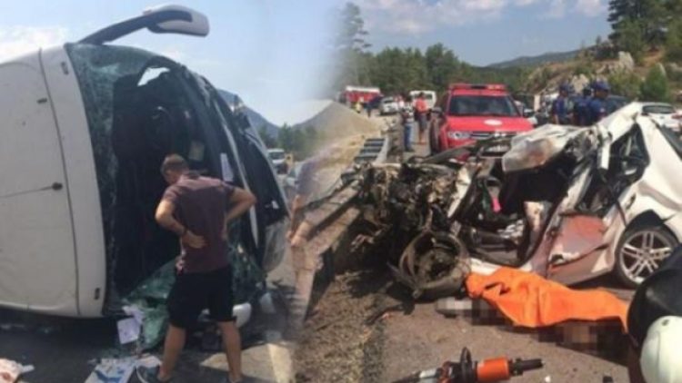 Antalya’da turistleri taşıyan tur otobüsü devrildi: Ölü ve yaralılar var