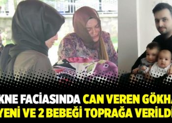 Tekne faciasında can veren Gökhan Yeni ve 2 bebeği toprağa verildi