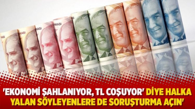 ‘Ekonomi şahlanıyor, TL coşuyor’ diye halka yalan söyleyenlere de soruşturma açın’