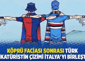 Köprü faciası sonrası Türk karikatüristin çizimi İtalya’yı birleştirdi