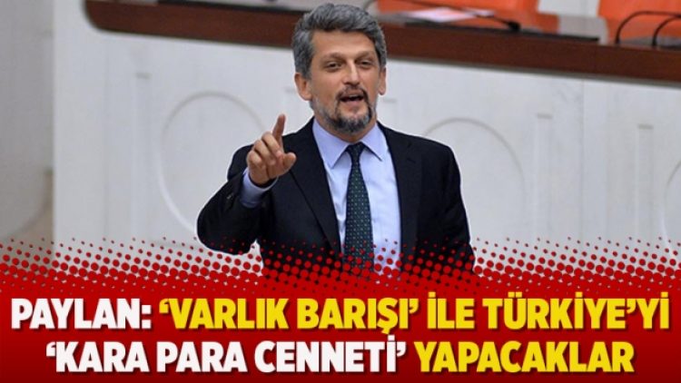 Paylan: ‘Varlık barışı’ ile Türkiye’yi ‘kara para cenneti’ yapacaklar