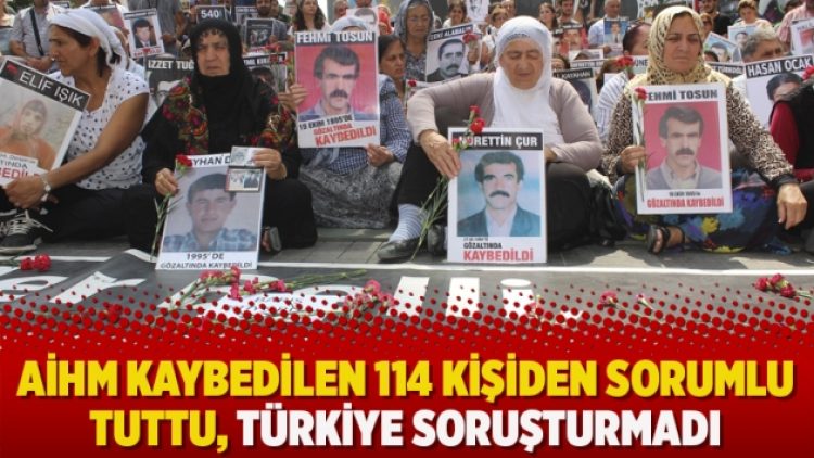AİHM kaybedilen 114 kişiden sorumlu tuttu, Türkiye soruşturmadı