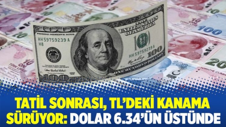 Tatil sonrası, TL’deki kanama sürüyor: Dolar 6.34’ün üstünde