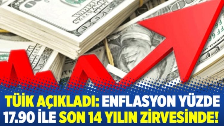TÜİK açıkladı: Enflasyon yüzde 17.90 ile son 14 yılın zirvesinde!