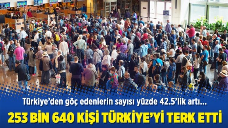 253 bin 640 kişi Türkiye’yi terk etti