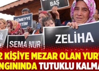 12 kişiye mezar olan yurt yangınında tutuklu kalmadı
