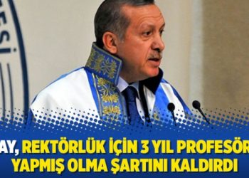 Saray, Rektörlük için 3 yıl profesörlük yapmış olma şartını kaldırdı