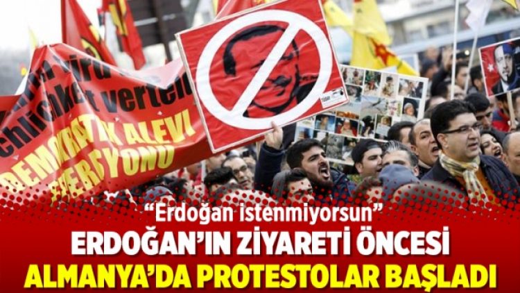 Erdoğan’ın ziyareti öncesi Almanya’da protestolar başladı