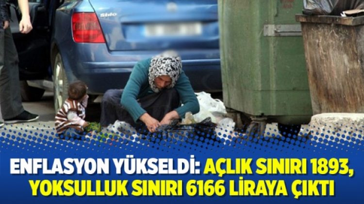 Enflasyon yükselince: Açlık sınırı 1893, yoksulluk sınırı 6166 liraya çıktı
