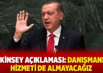 McKinsey açıklaması: Danışmanlık hizmeti de almayacağız