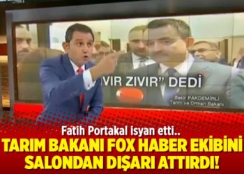 Tarım bakanı FOX Haber ekibini salondan dışarı attırdı! Fatih Portakal isyan etti