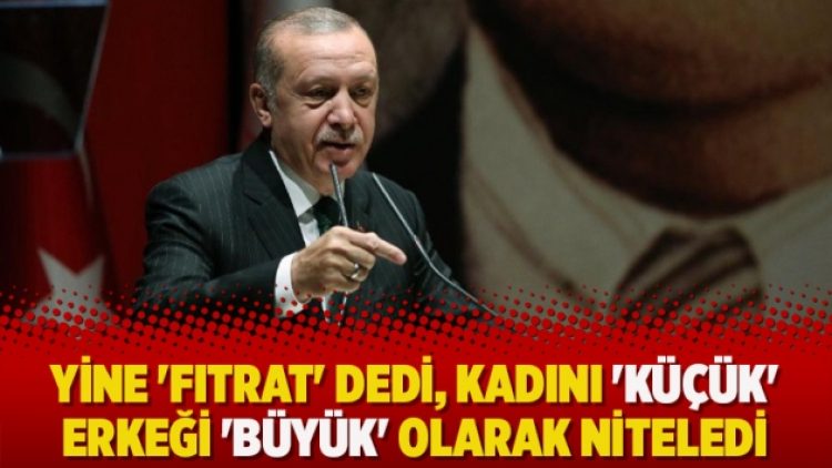 Yine ‘fıtrat’ dedi, kadını ‘küçük’ erkeği ‘büyük’ olarak niteledi