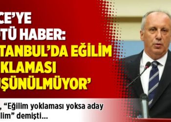 İnce’ye kötü haber: ‘İstanbul’da eğilim yoklaması düşünülmüyor’