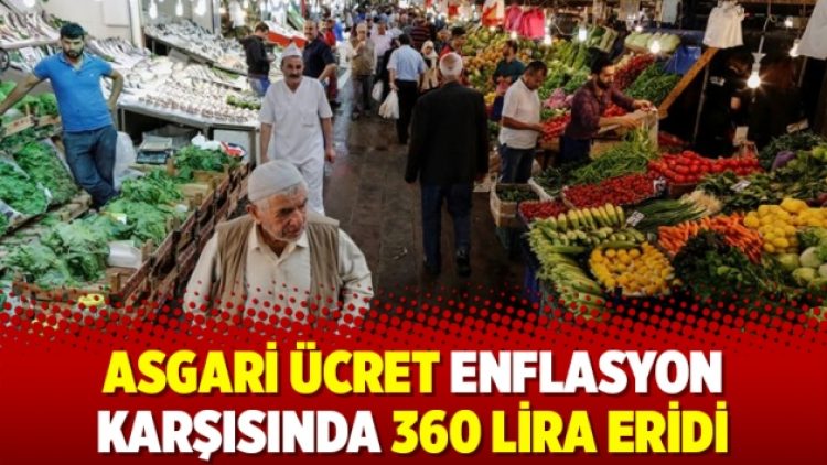 Asgari ücret enflasyon karşısında 360 lira eridi