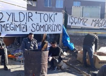 2 yıldır maaş alamadıkları için grev yapan TOKİ işçileri gözaltına alındı