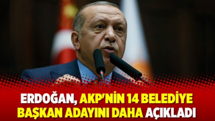 Erdoğan, AKP’nin 14 belediye başkan adayını daha açıkladı