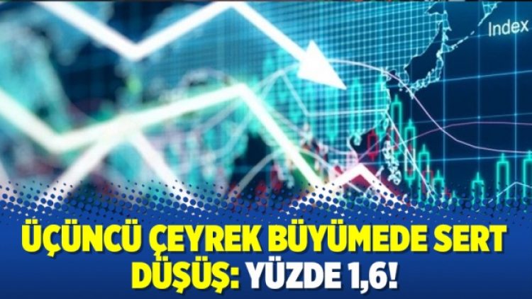 Üçüncü çeyrek büyümede sert düşüş: Yüzde 1,6!