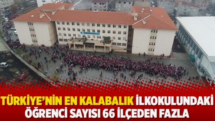 Türkiye’nin en kalabalık ilkokulundaki öğrenci sayısı 66 ilçeden fazla