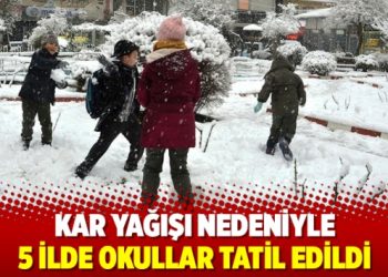 Kar yağışı nedeniyle 5 ilde okullar tatil edildi