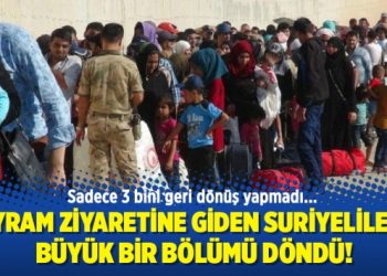 Bayram ziyaretine giden Suriyelilerin büyük bir bölümü döndü!