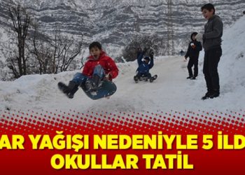 Kar yağışı nedeniyle 5 ilde okullar tatil